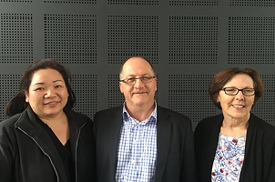 Standing from left to right: Researchers Dr Anita Chua, Prof John Olynyk and A/Prof Debbie Trinder